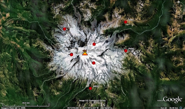 Map of volcano-rainier-proximal stations