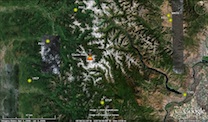 Map of cluster volcano-glacier-distal